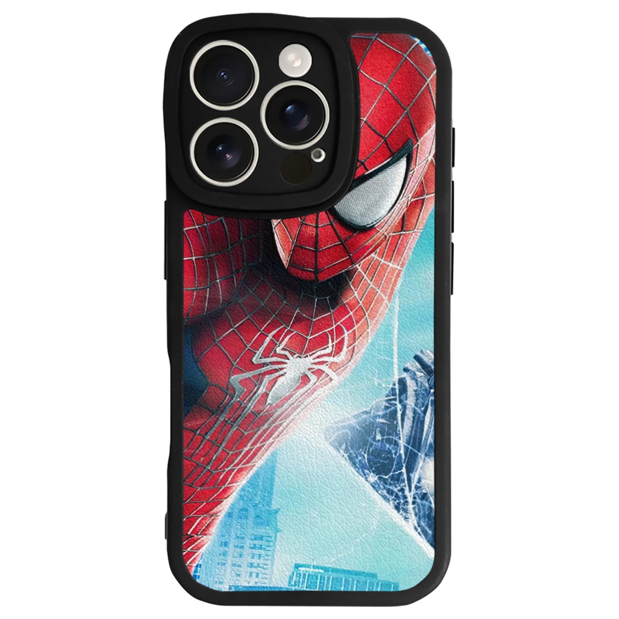 （画像用） Spider Man スパイダーマン 【iPhone 16シリーズ対応】シリコンスマホケース（レザー調） 材質：シリコン